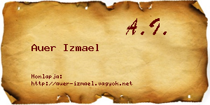 Auer Izmael névjegykártya
